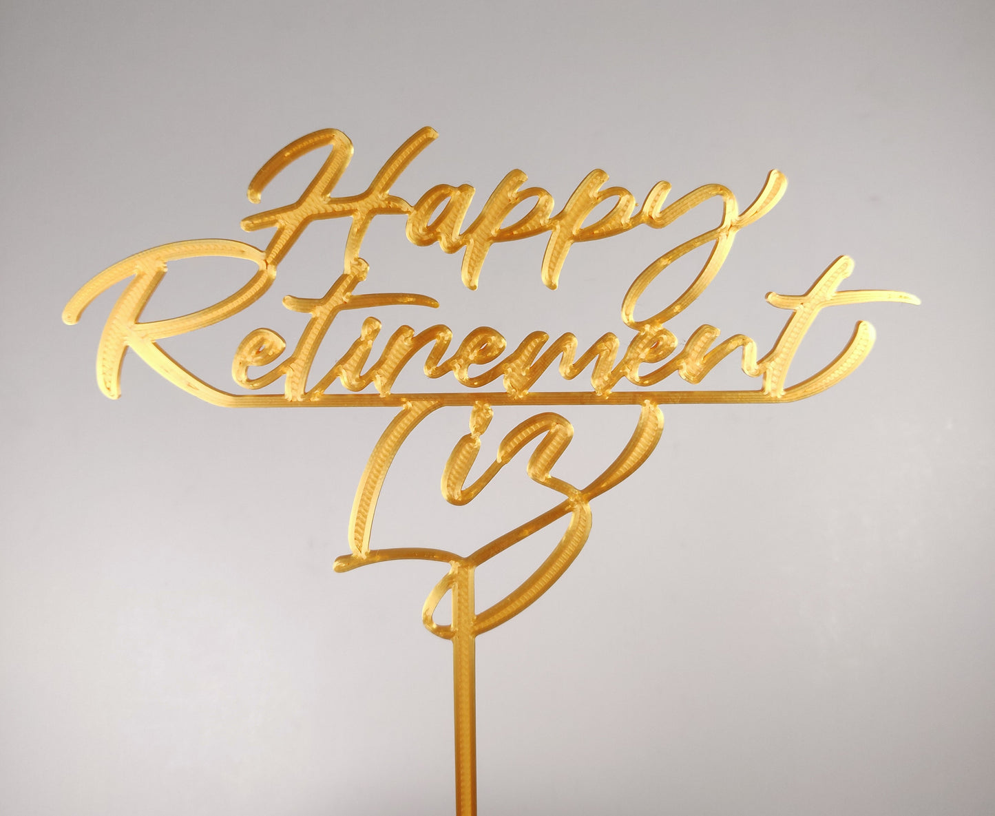 Custom Happy Retirement 3D Printed Cake Topper