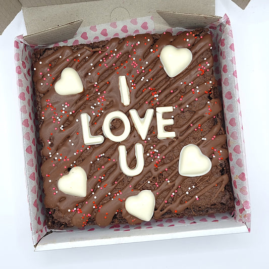 Valentines Custom Message Brownie Slab