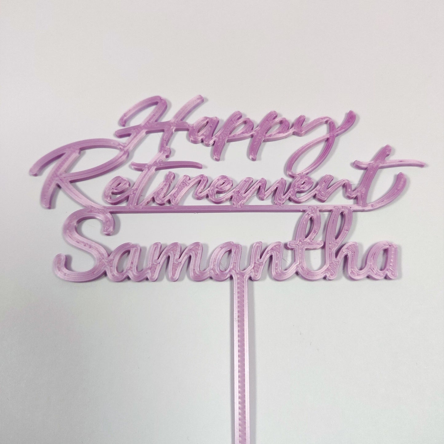 Custom Happy Retirement 3D Printed Cake Topper